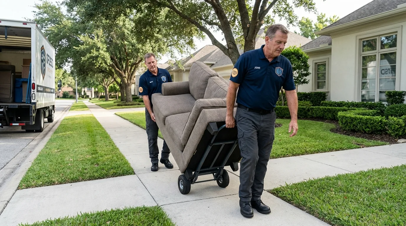 Local residential moving crew loading furniture in Pine, AZ